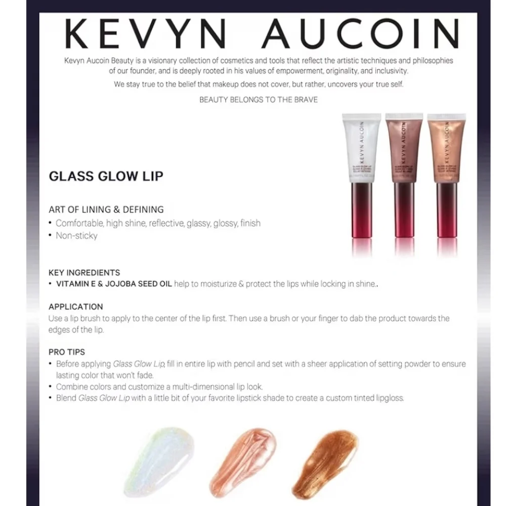 NIB Kevyn Aucoin Glass Glow Lip Gloss - Spectrum Bronze